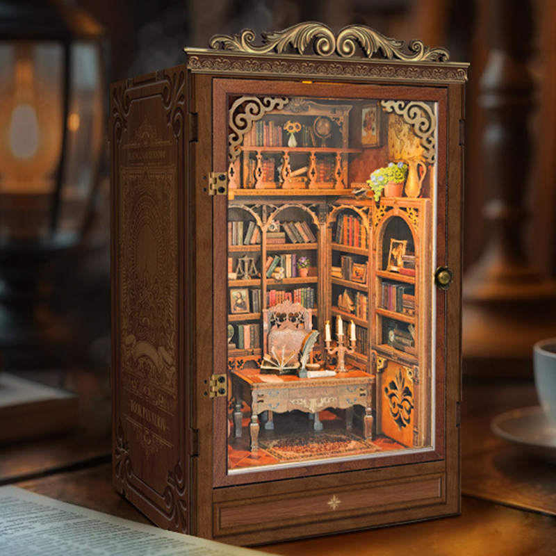 Diy Wooden Book Nook Kit Shelf Insert - DIY 북 누크 선반 삽입 타임