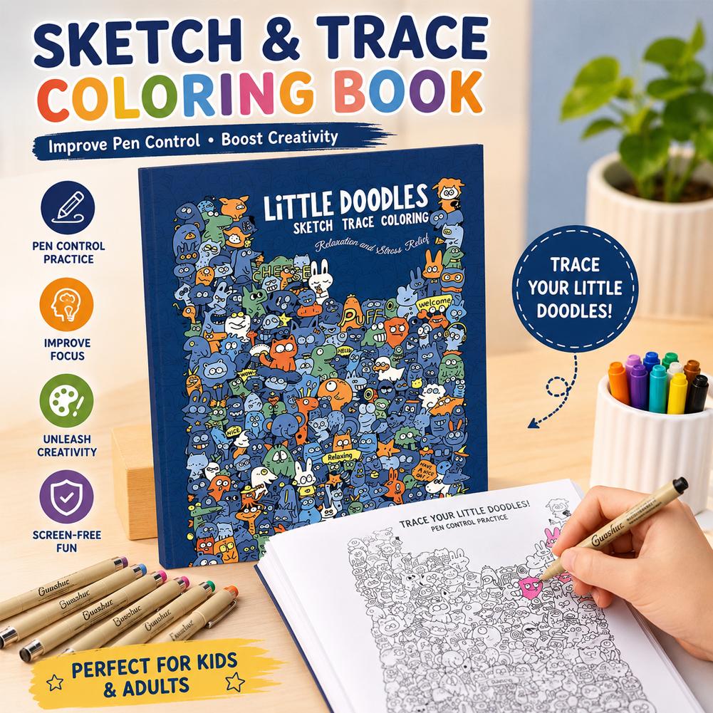 Adult Coloring Book Stress Relief - 스케치 트레이싱 컬러링북, 작은 그림 그리기