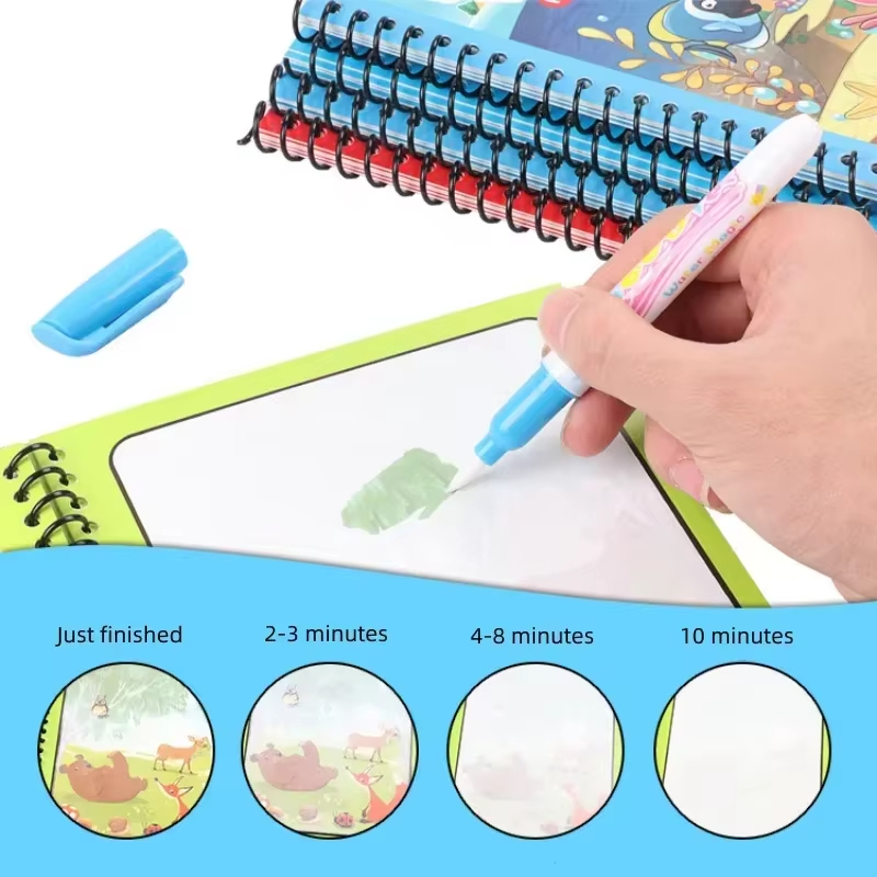 마법 물 그림책 재사용 가능한 물채색책 리필펜 포함 유 - Reusable Water Magic Coloring Book 리뷰 및 가격