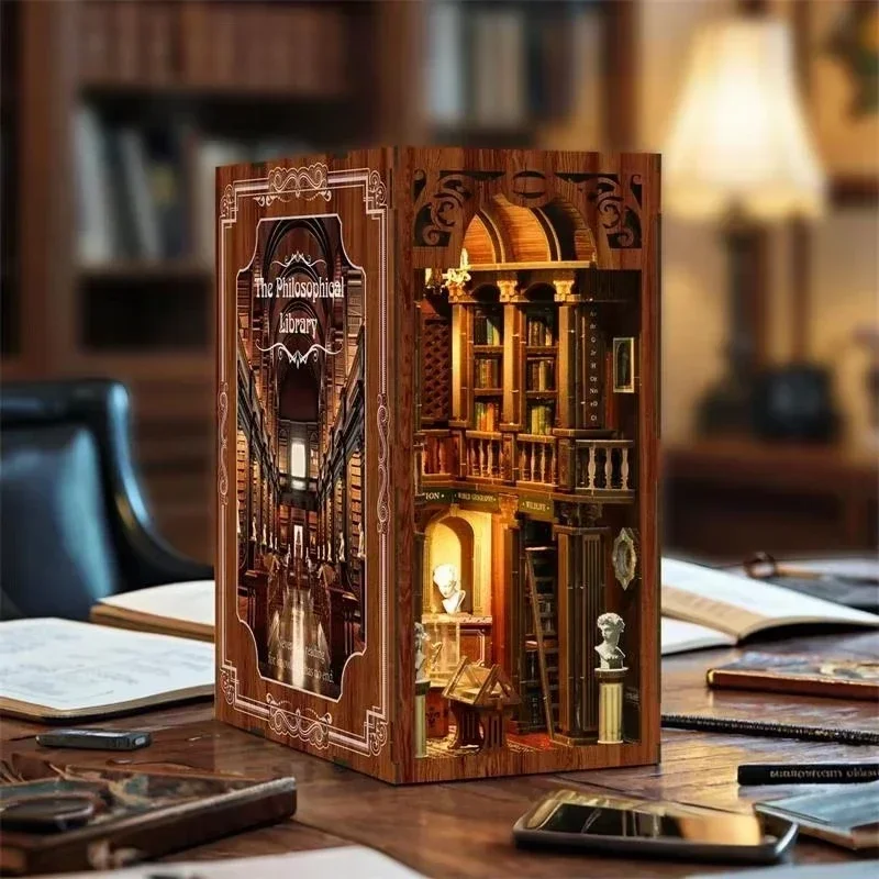 철학적인 분위기를 연출하는 책장, 인테리어 소품, 복고 - Diy Wooden Book Nook Kit Shelf Insert 리뷰 및 가격