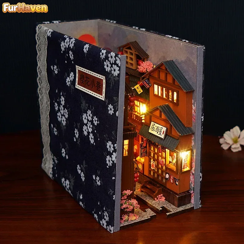 DIY 나무 재질의 일본풍 서점 책꽂이 선반 세트, 미 - Diy Wooden Book Nook Kit Shelf Insert 리뷰 및 가격