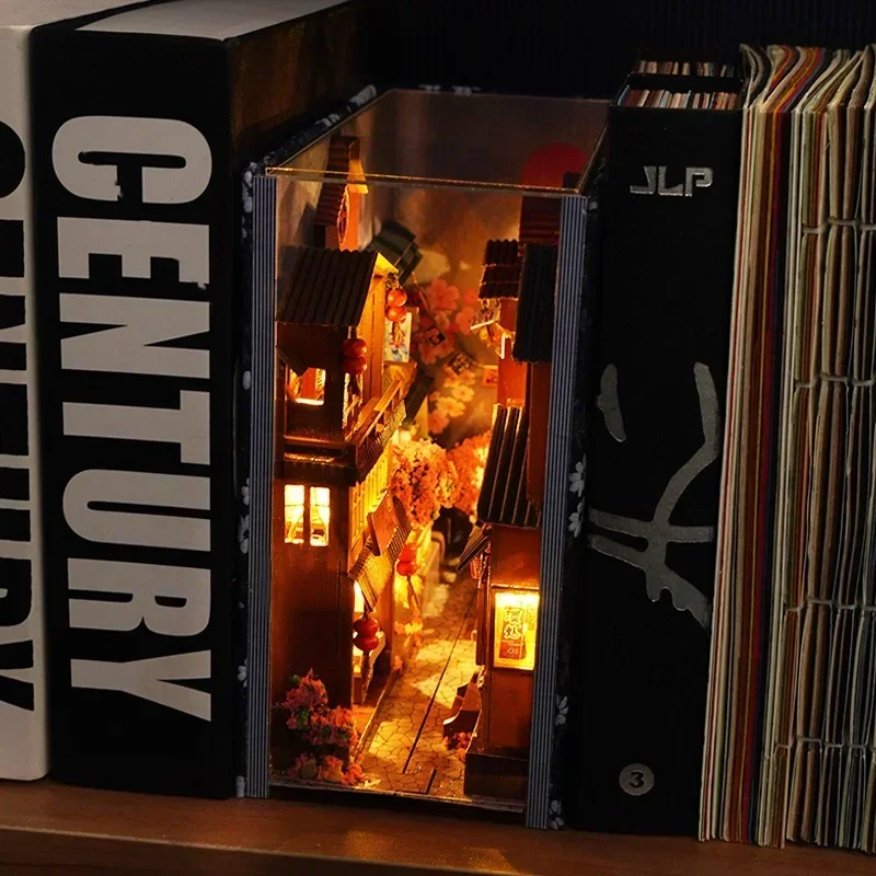 DIY 나무 재질의 일본풍 서점 책꽂이 선반 세트, 미 - Diy Wooden Book Nook Kit Shelf Insert 리뷰 및 가격
