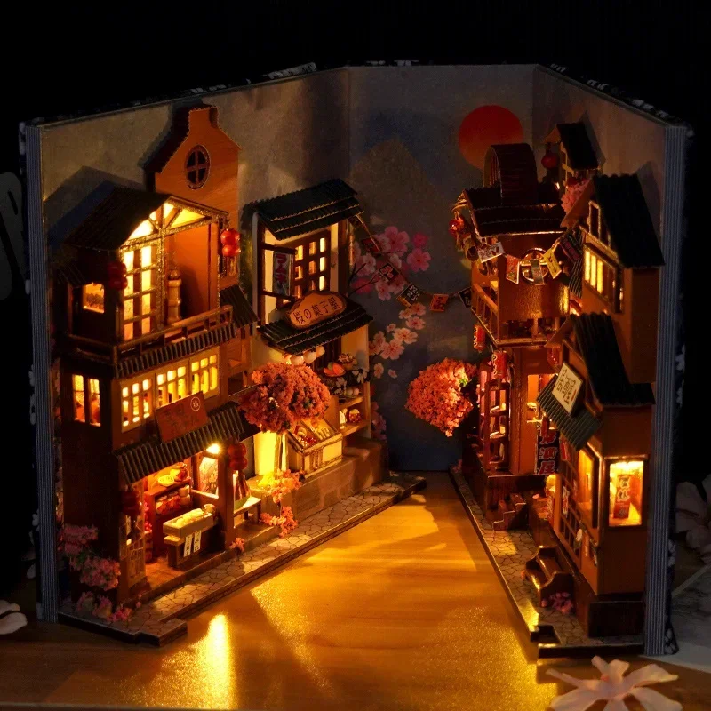 DIY 나무 재질의 일본풍 서점 책꽂이 선반 세트, 미 - Diy Wooden Book Nook Kit Shelf Insert 리뷰 및 가격
