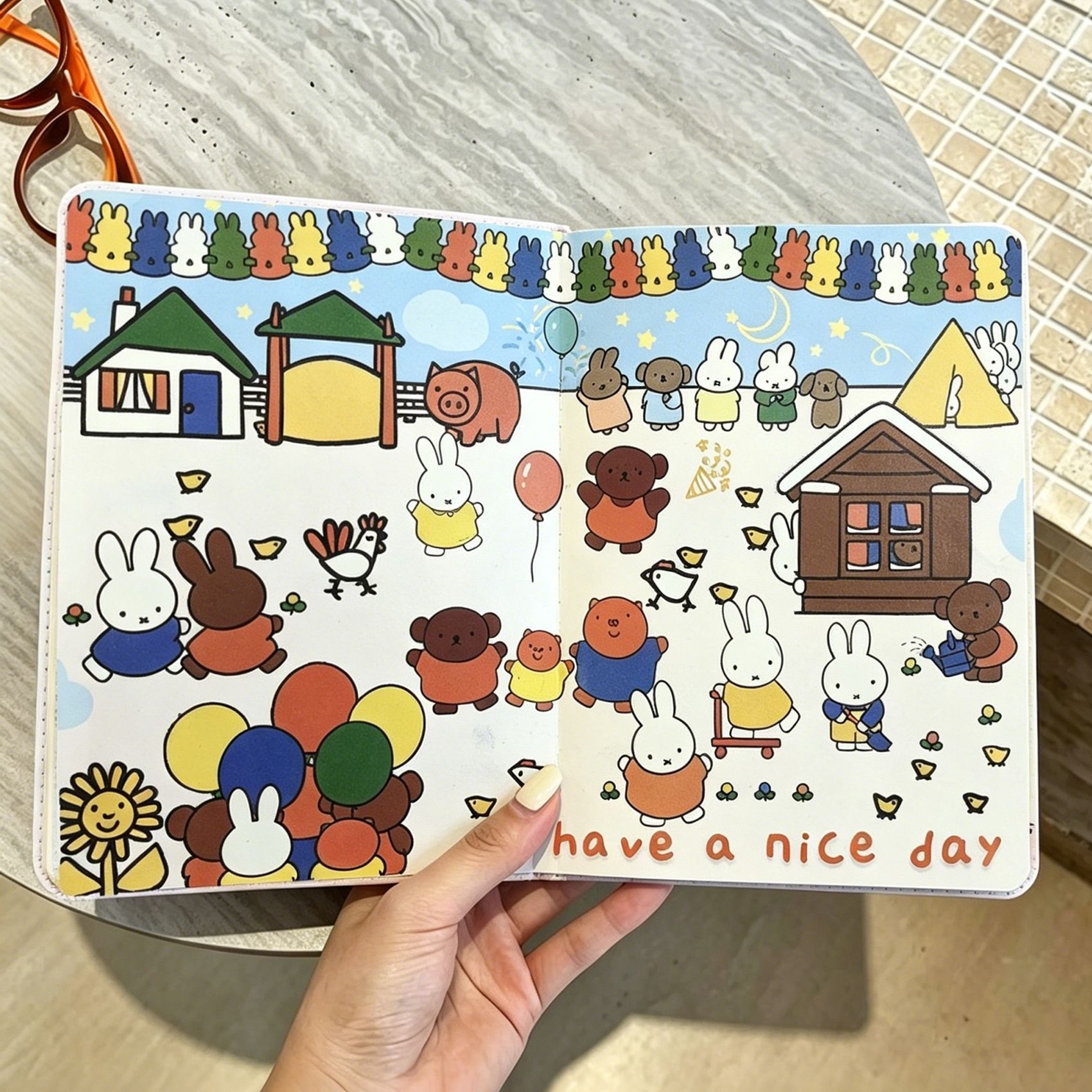 귀여운 미피 B6 크기의 만화 일러스트 노트, 다이어리 - Stationery Books 리뷰 및 가격